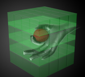 image: 3D rendering of gloved hand holding virtual yoke